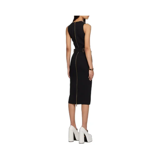 V-Neck Sleeveless Midi Dress