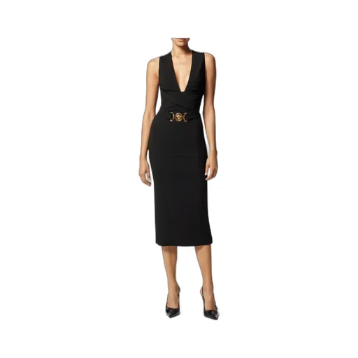 V-Neck Sleeveless Midi Dress