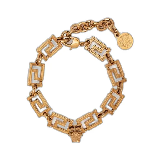 Greca Logo-Engraved Chained Bracelet