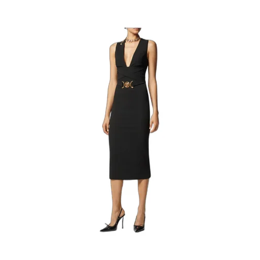 V-Neck Sleeveless Midi Dress