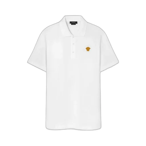 Medusa Logo Embroidered Short-Sleeved Polo Shirt