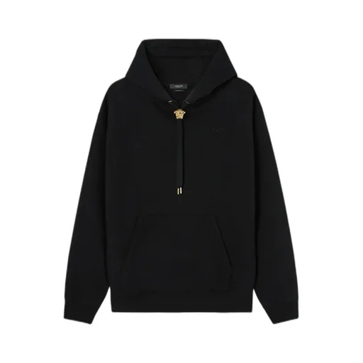 Medusa Head Detailed Drawstring Hoodie