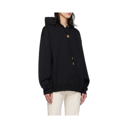 Medusa Head Detailed Drawstring Hoodie