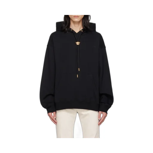 Medusa Head Detailed Drawstring Hoodie