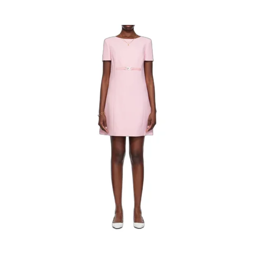 Short-Sleeved Crewneck Mini Dress