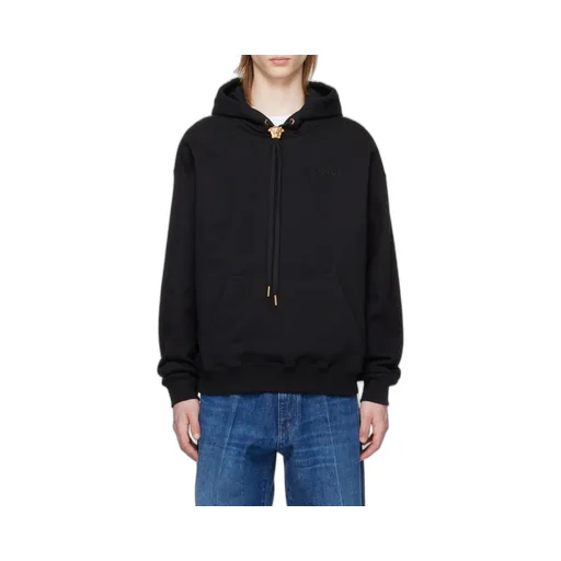 Medusa Head Detailed Drawstring Hoodie