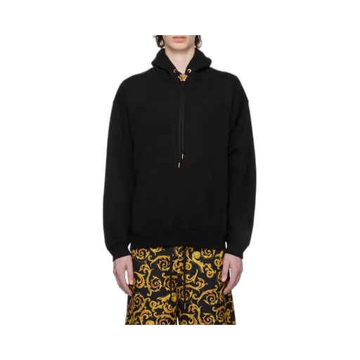 Medusa Head Detailed Drawstring Hoodie