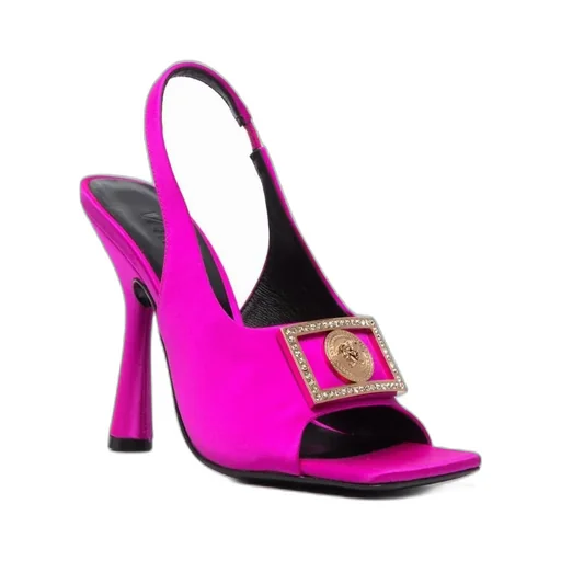 Medusa Plaque Slingback Sandals