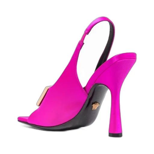 Medusa Plaque Slingback Sandals