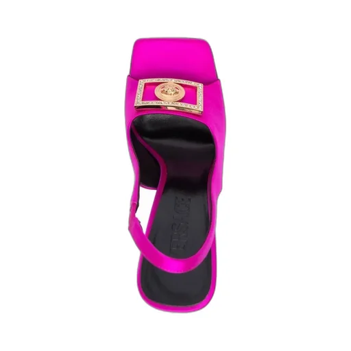 Medusa Plaque Slingback Sandals