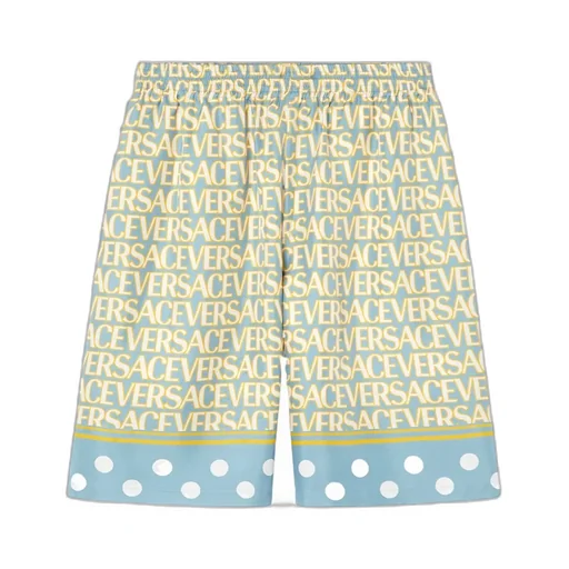 All-Over Logo Printed Knee-Length Shorts