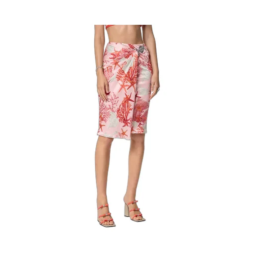 Barocco Sea High-Waist Gathered Midi Skirt