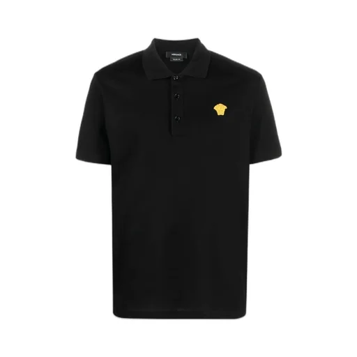 Medusa Logo Embroidered Short-Sleeved Polo Shirt