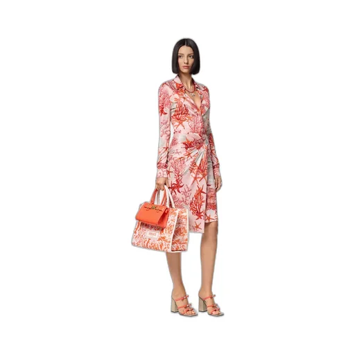 Barocco Sea High-Waist Gathered Midi Skirt