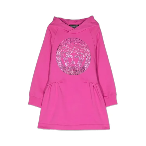Embellished Ruched Hooded Dress