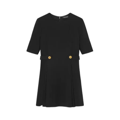 Medusa Short-Sleeved Pleated Dress