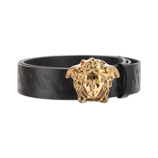 Medusa Plaque Allover Logo Embossed Belt