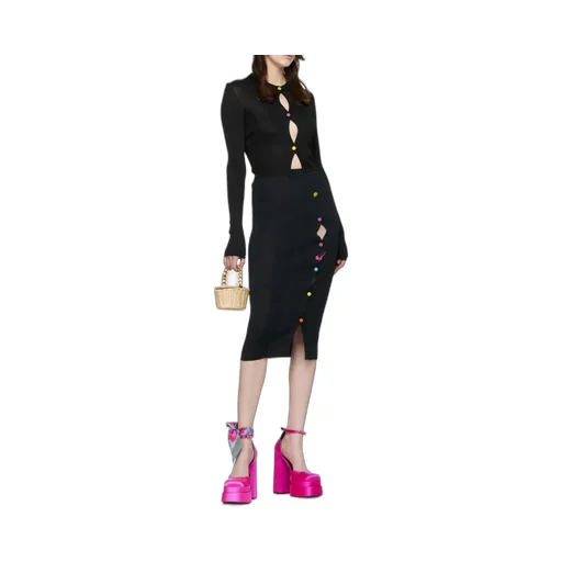 Medusa Head Charm Satin Platform Pumps