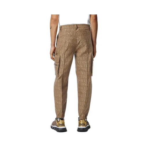 Allover Logo-Printed Mid-Rise Cargo Trousers