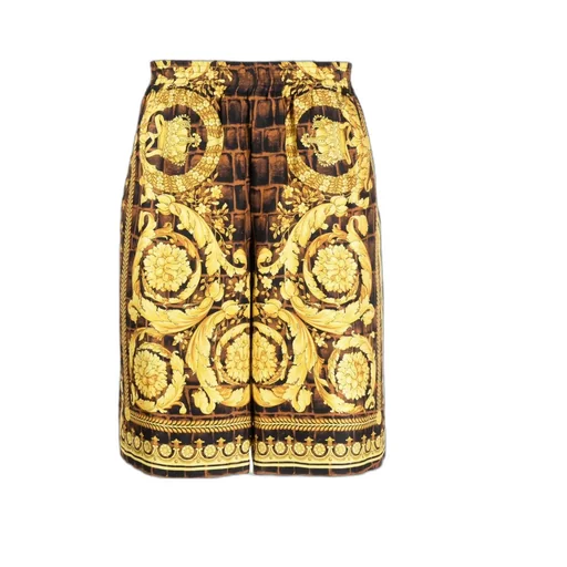 Pattern-Printed Elasticated Waistband Shorts