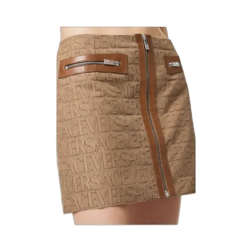 Logo Jacquard Zipped Mini Skirt