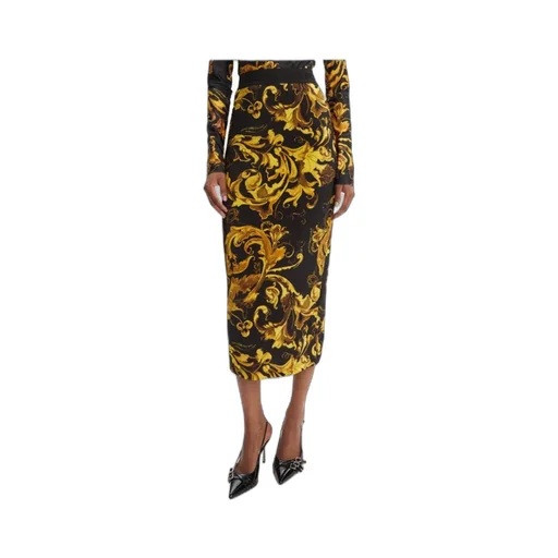 Baroque-Print Midi Skirt