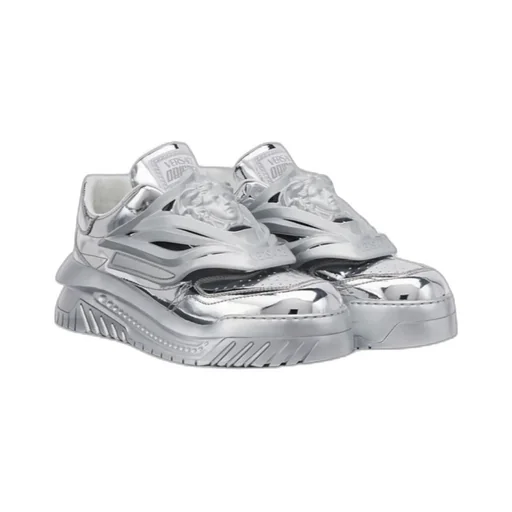 Medusa Metallic Low-Top Sneakers