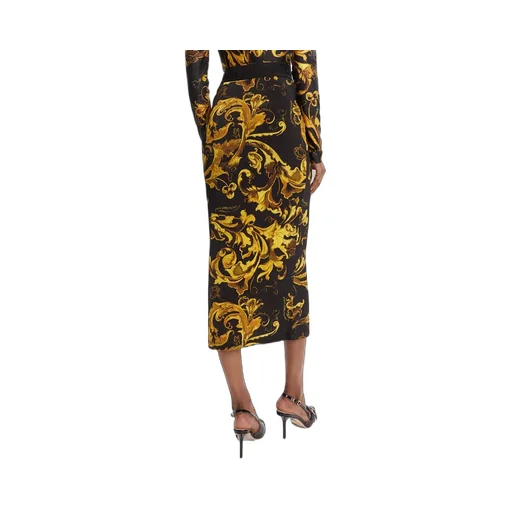 Baroque-Print Midi Skirt