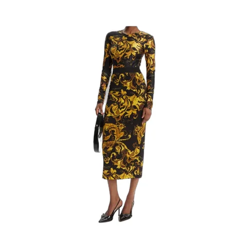 Baroque-Print Midi Skirt