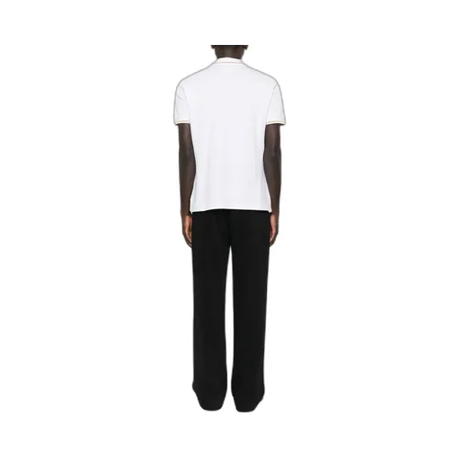 Logo Plaque Striped-Trim Polo Shirt