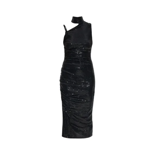 Sequinned High-Neck Dress