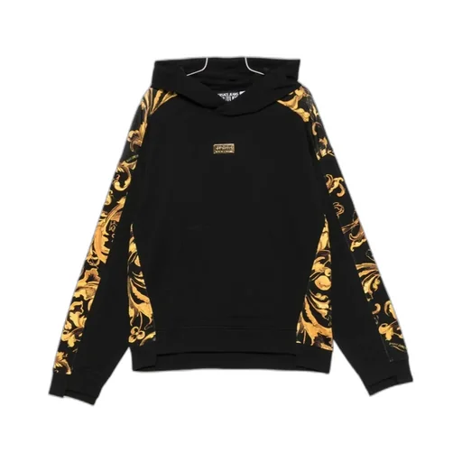 Baroque-Print Panelled Hoodie