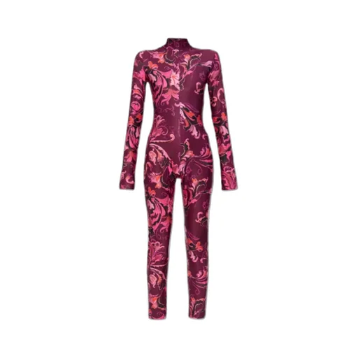 Floral-Print Mock-Neck Jumpsuit