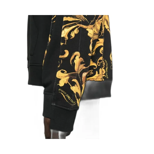 Baroque-Print Panelled Hoodie