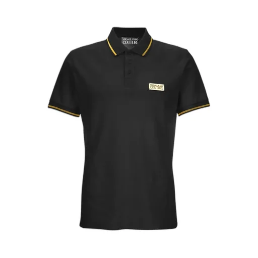 Logo Plaque Striped-Trim Polo Shirt