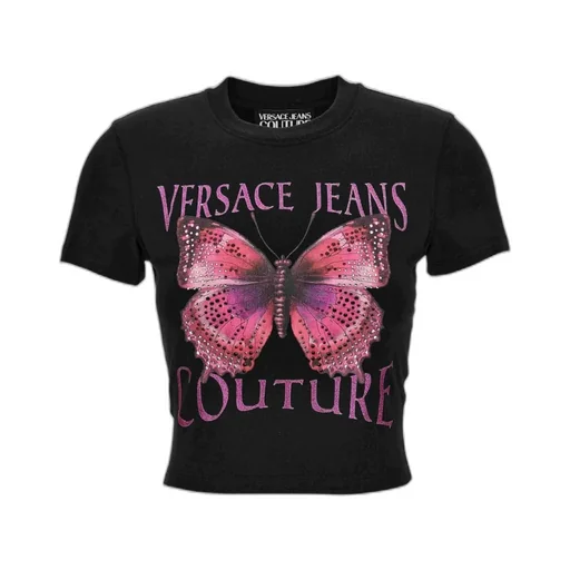 Butterfly-Embellished Cropped Top