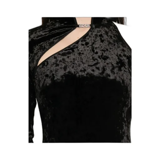 One-Sleeve Velvet Maxi Dress