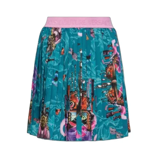 Pleated Printed Skirt