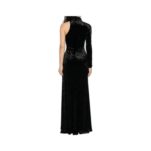 One-Sleeve Velvet Maxi Dress
