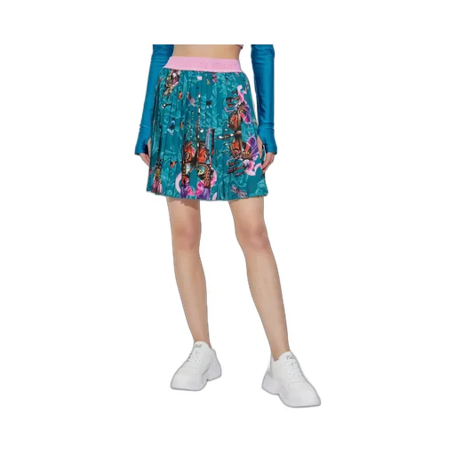 Pleated Printed Skirt
