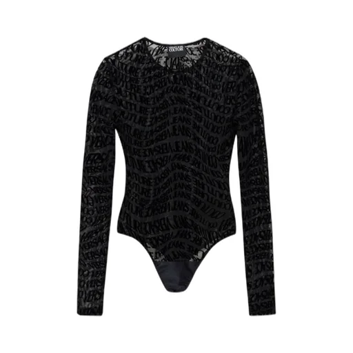 Logo-Print Mesh Bodysuit