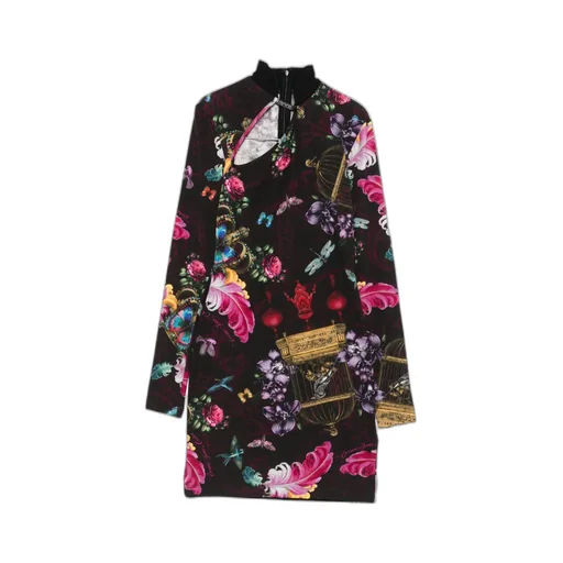Floral-Print Mini Dress
