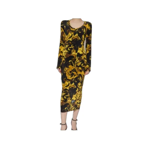 Barocco-Print Midi Dress