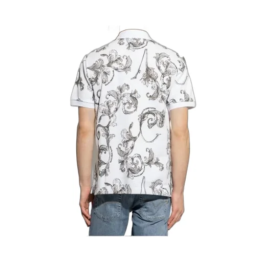 Barocco Print Short-Sleeved Polo Shirt