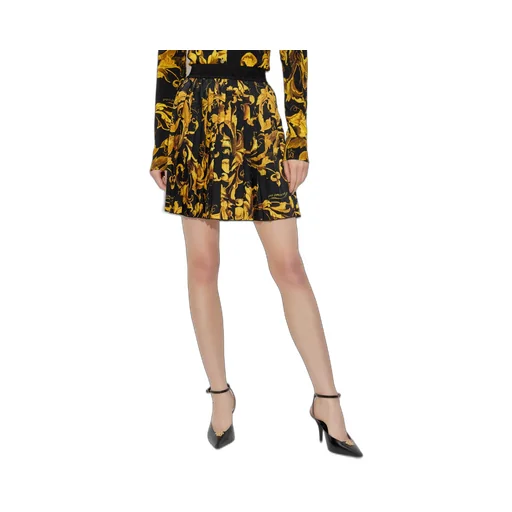 Baroque-Print Pleated Mini Skirt