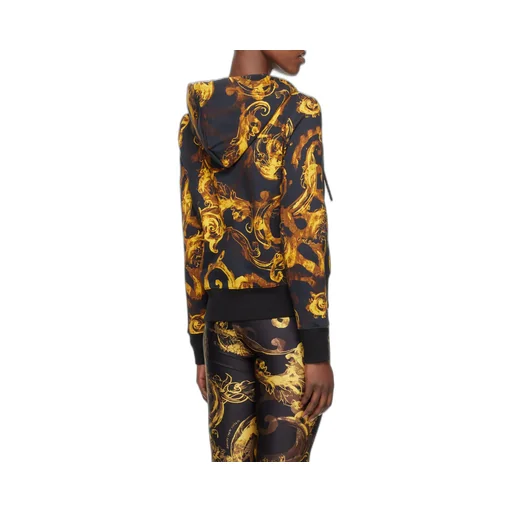 Watercolor Couture-Print Zip-Up Hoodie