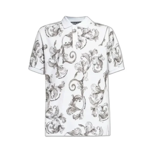 Barocco Print Short-Sleeved Polo Shirt