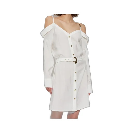 Off-Shoulder Belted Dress