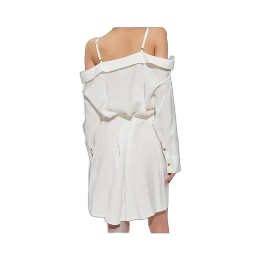 Off-Shoulder Belted Dress
