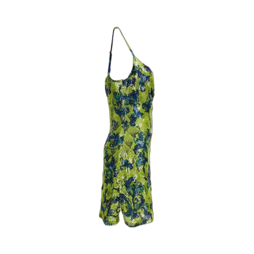 Barocco Pattern Sequin Embellished Mini Dress